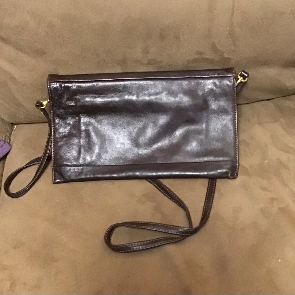 VIVACE - Genuine leather, envelope bag, removable LONG SHOULDER strap brown